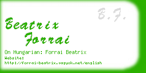 beatrix forrai business card